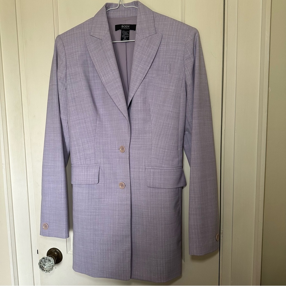 Lavender with Silver Metallic Pinstripe Blazer, Corporate Girly, Elevated Basic